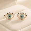 Azure Gaze: The Evil Eye Stud Earrings