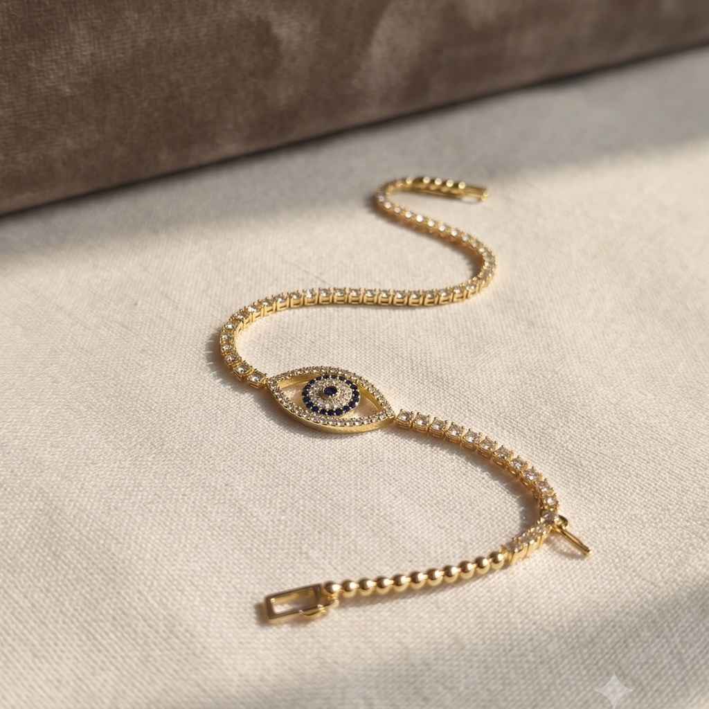 Azure Gaze: The Evil Eye Tennis Bracelet