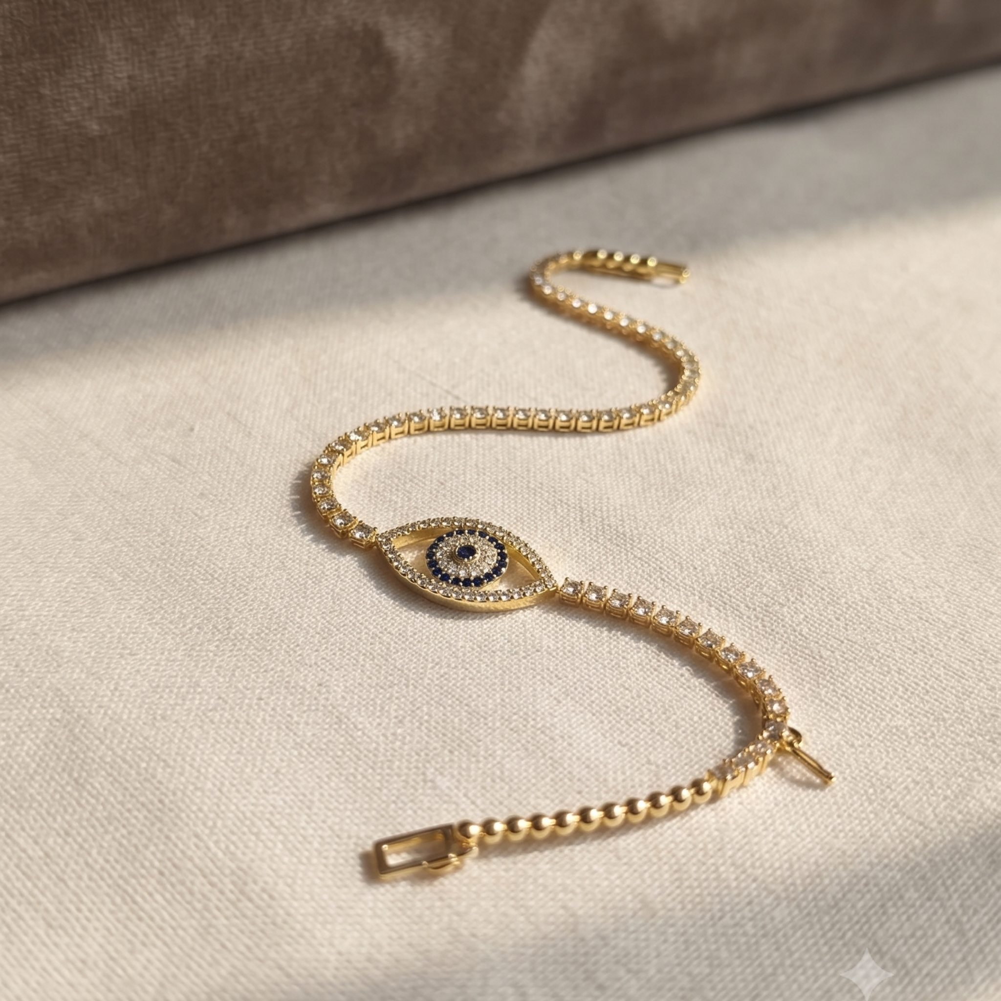 Azure Gaze: The Evil Eye Tennis Bracelet