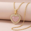 Blushing Halo: The Swirled Enamel Heart Necklace