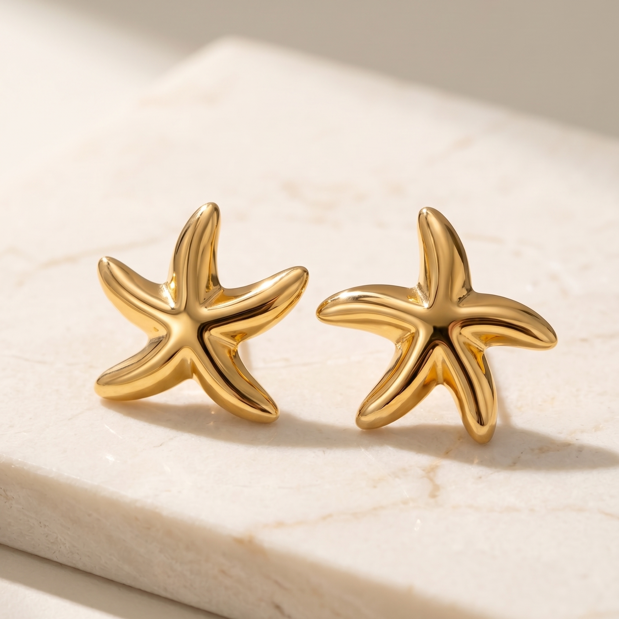 Coastal Radiance: The Puffy Starfish Studs