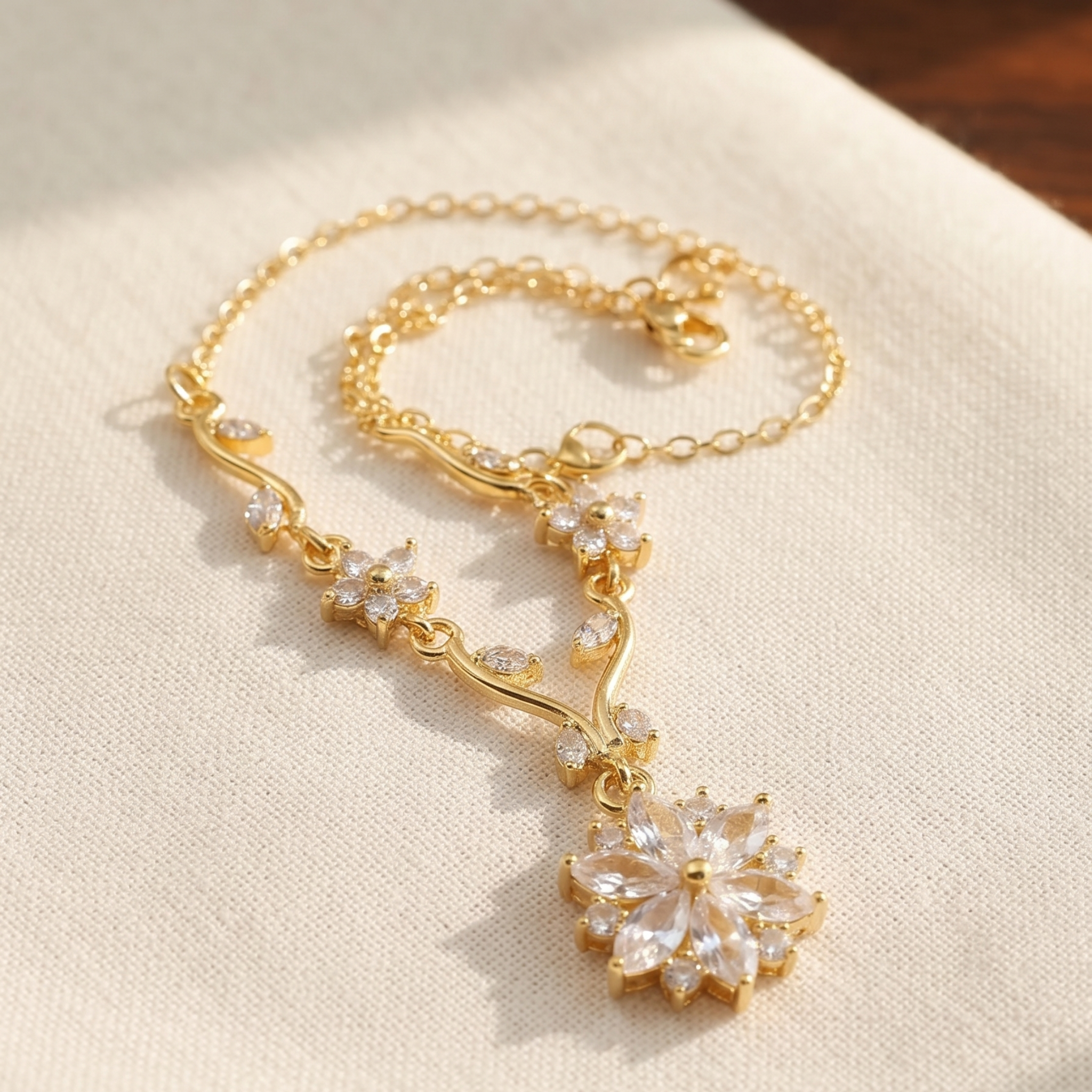 Crystal Blossom: The Cascading Floral Necklace