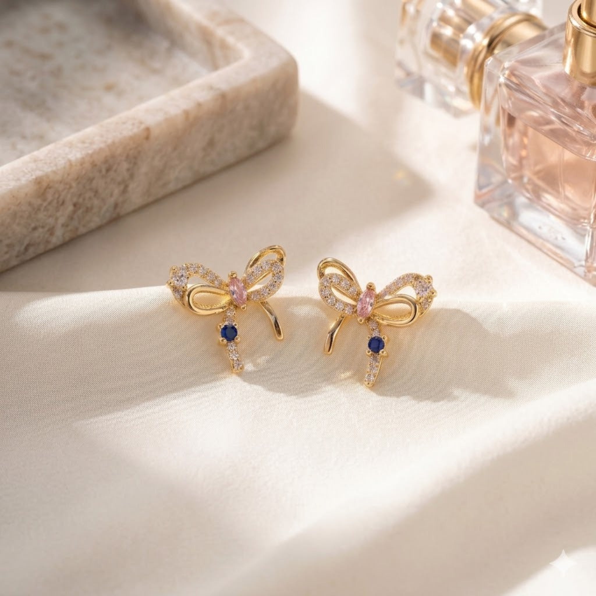 Enchanted Flutter: The Crystal Dragonfly Earrings