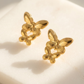 Ethereal Flutter: The Double Butterfly Studs