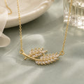 Gilded Laurel: The Crystal Leaf Sprig Necklace