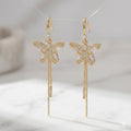 Golden Metamorphosis: The Tassel Butterfly Drop Earrings