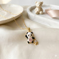 Playful Panda: The Crystal Heart Pendant Necklace