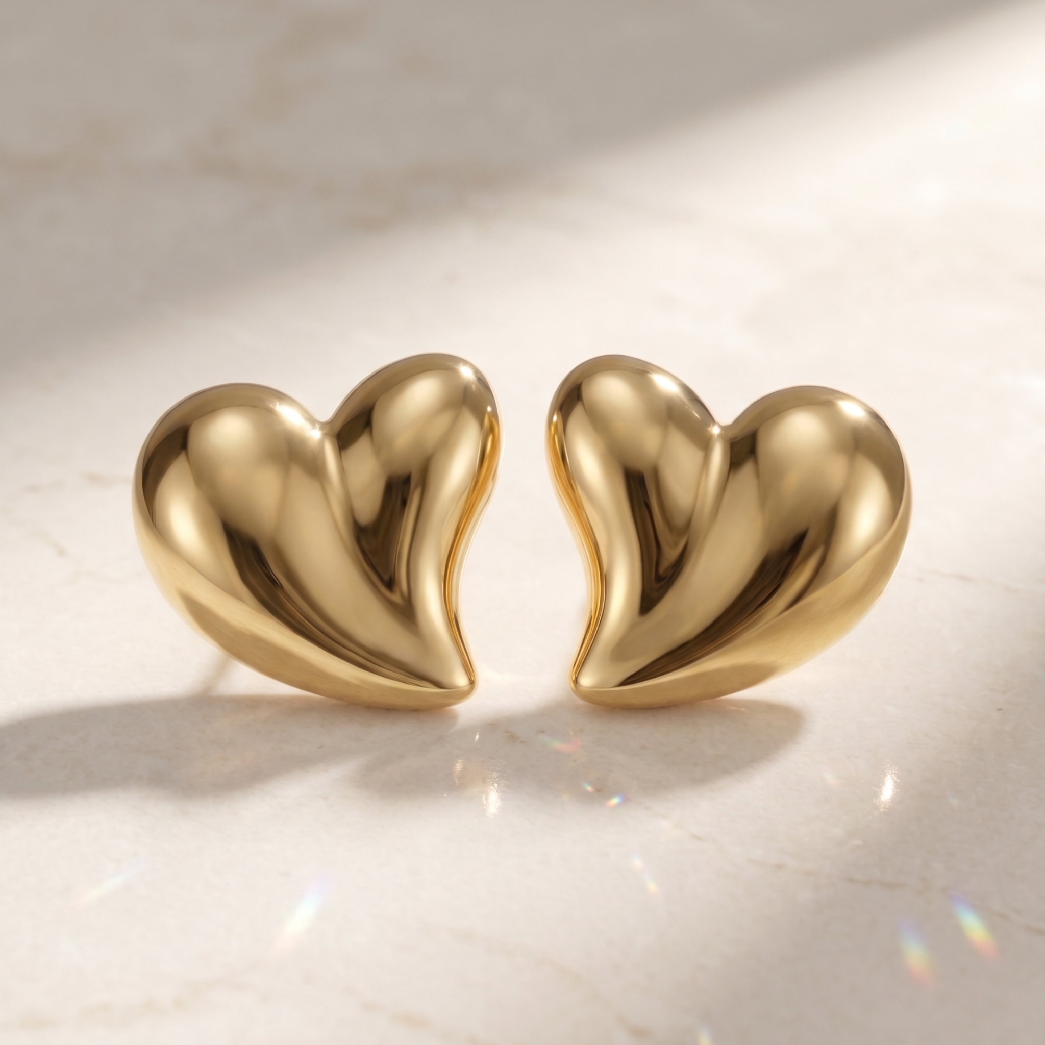 Puffy Heart: The Sculptural Gold Studs