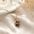 Rainbow Bloom: The Multi-Gemstone Flower Necklace