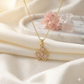 Rosy Clover: The Pink Crystal Pendant Necklace