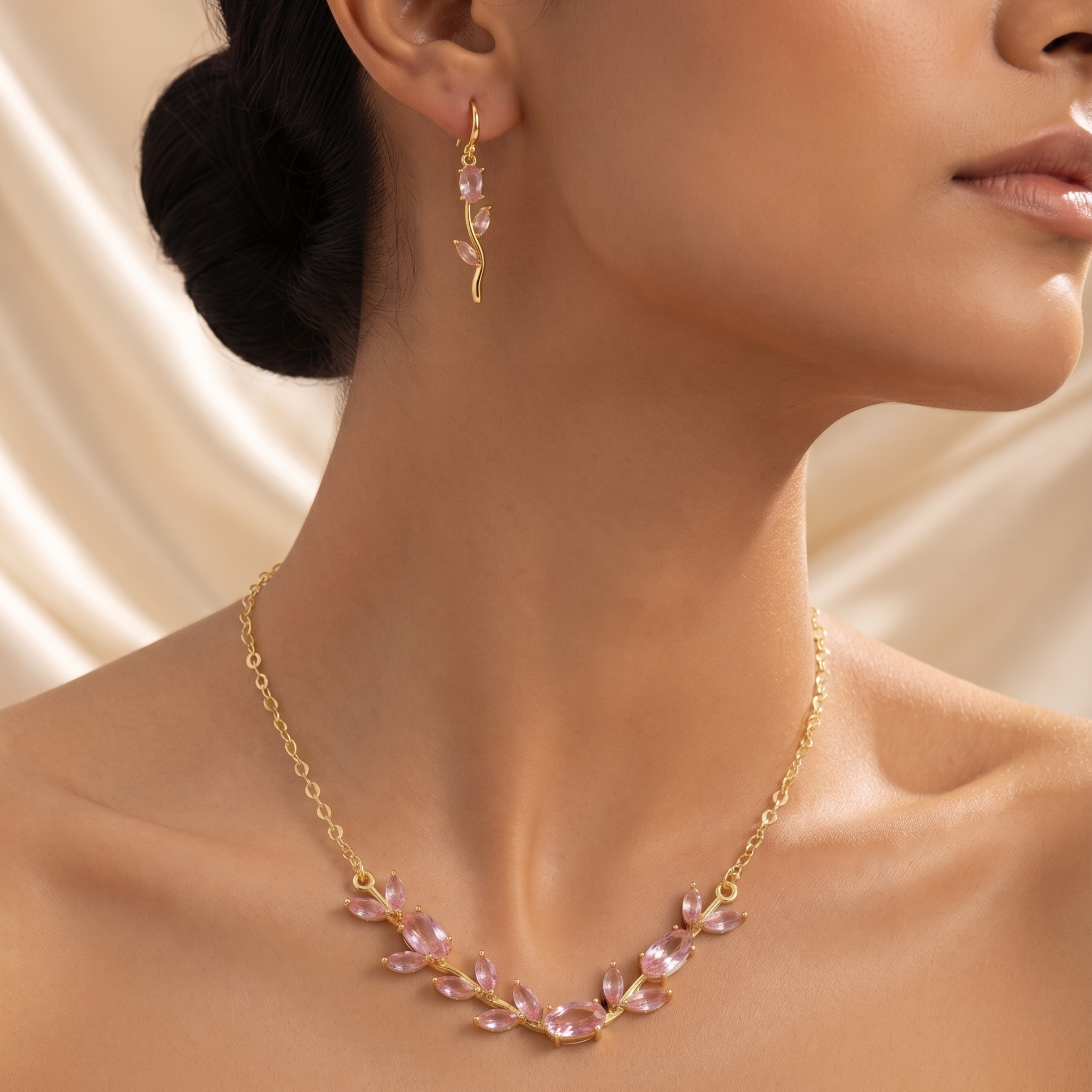Rosy Laurel: The Pink Crystal Matching Set