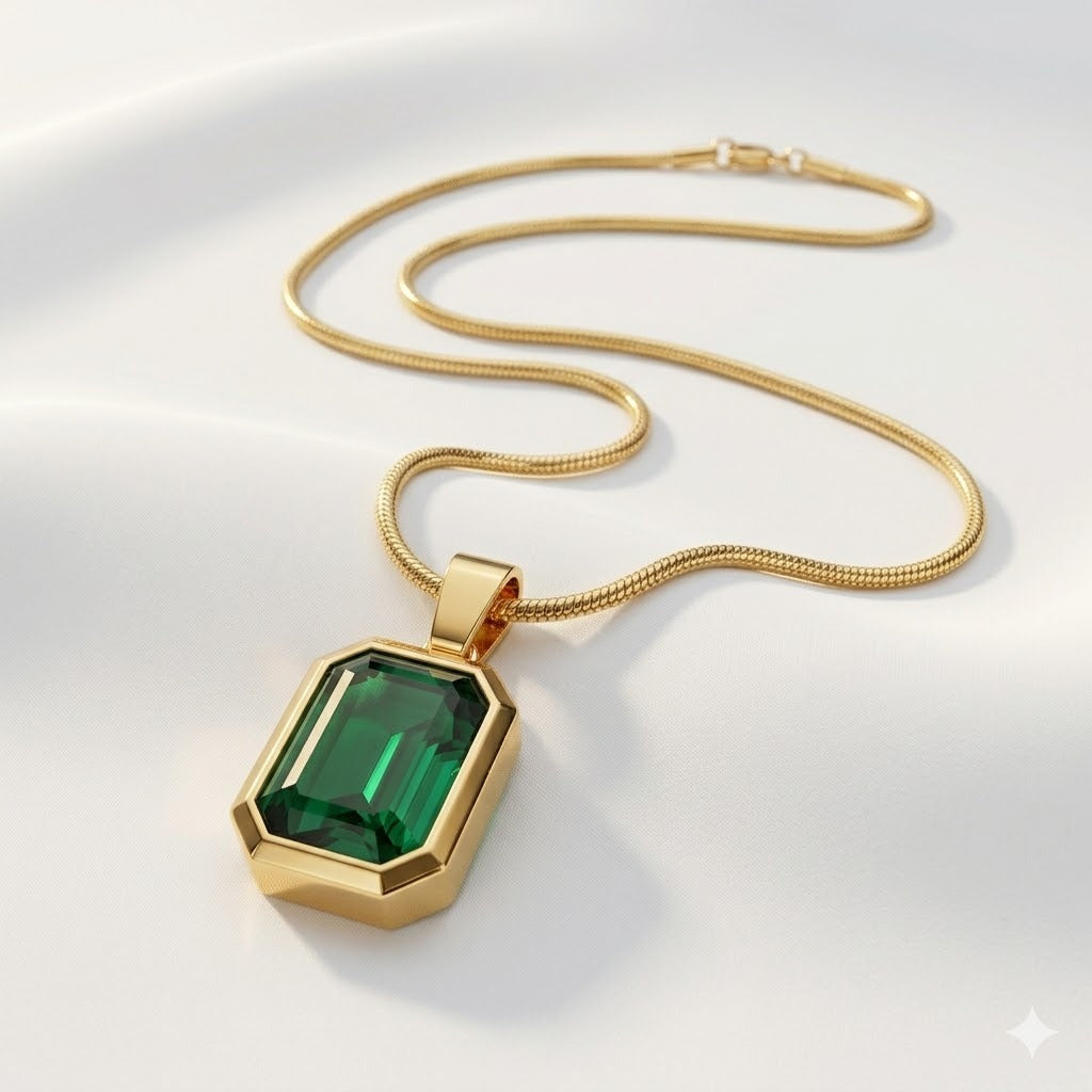 The Emerald-Cut Green Pendant