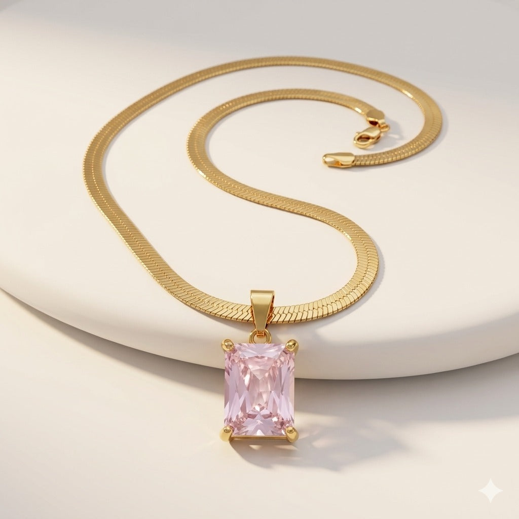 The Pastel Pink Rectangular Pendant