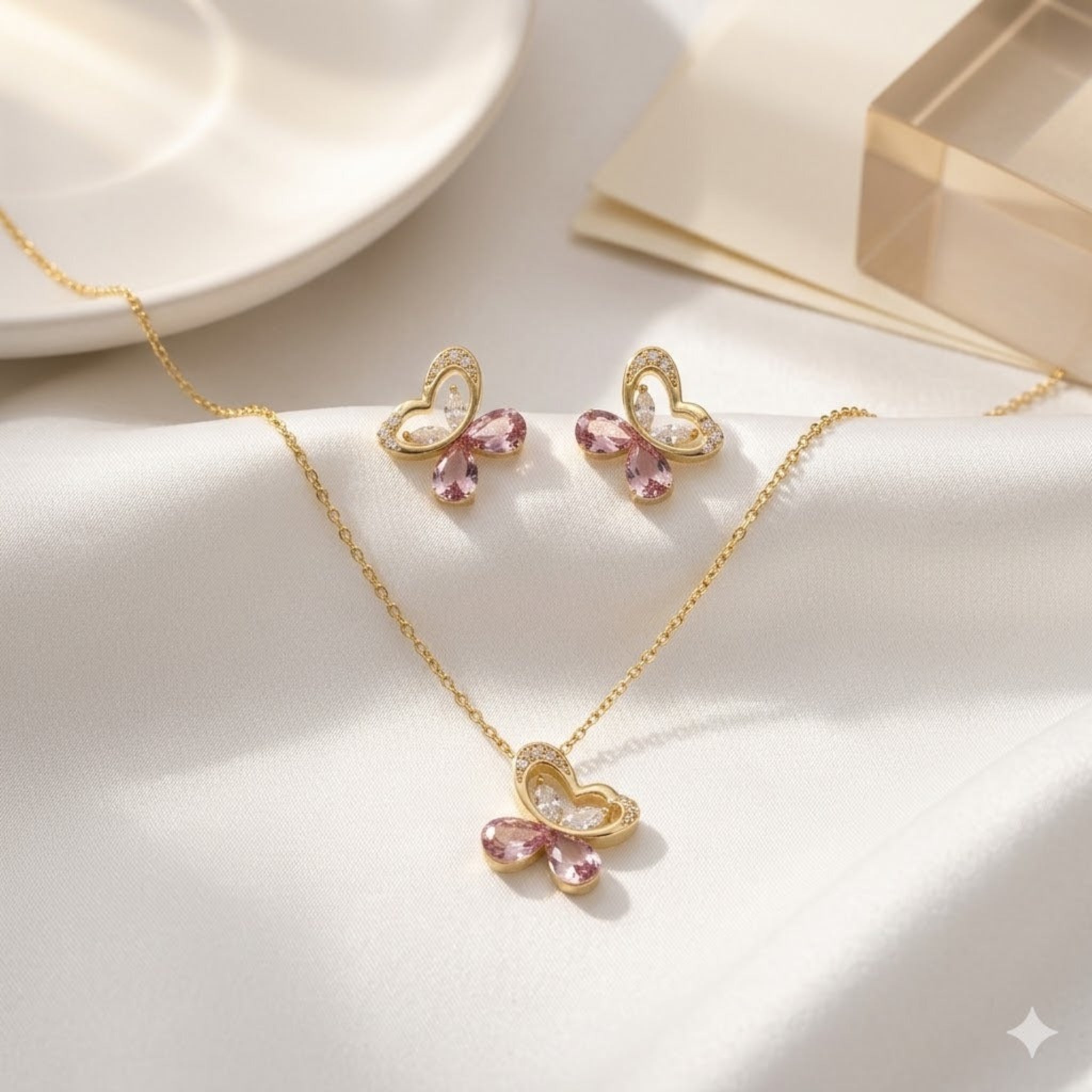 The Pink Crystal Butterfly Set